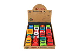 Auto nákladní Eco plast 10cm na volný chod mix druhů 12ks v boxu 18m+