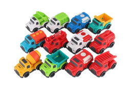 Auto nákladní Eco plast 10cm na volný chod mix druhů 12ks v boxu 18m+