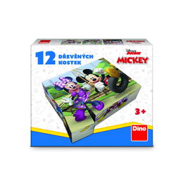 Dino Dřevěné licenční kostky Mickey Mouse – 12 kostek