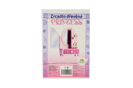 Zrcadlo šperkovnice Princess 3-dílné zásuvka dřevo 16x25x8cm v krabici