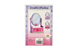 Zrcadlo šperkovnice zásuvka dřevo 16,2x24,2x8,5cm asst 3 barvy v krabici