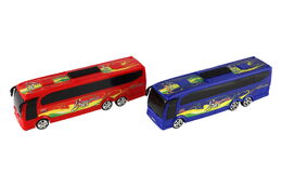 Teddies Autobus plast 25cm na setrvačník asst 2 barvy v krabičce