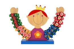 Teddies Hodinky dřevo náramkové 7cm asst 4 druhy 72ks se stojánkem