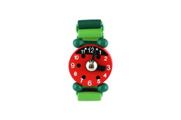 Teddies Hodinky dřevo náramkové 7cm asst 4 druhy 72ks se stojánkem