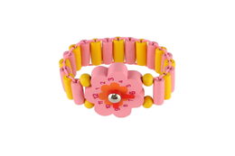 Teddies Hodinky dřevo náramkové 7cm asst 4 druhy 72ks se stojánkem