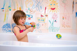 Teddies Pastelky do vany Moje první zvířátka 10 ks s houbičkou v krabičce 21x22x3cm MPZ