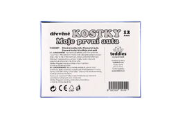 Kostky kubus dřevěné Moje první auta 12ks v krabičce 17x12,5x4cm MPZ