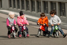 Teddies Funny Wheels Sport 2v1 růžové s gumovými koly