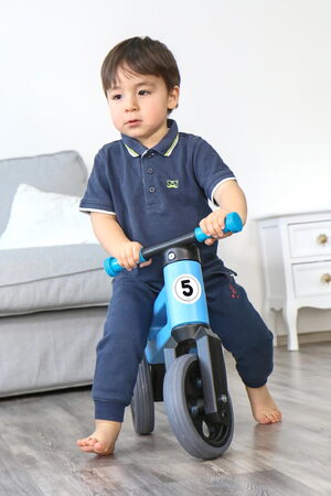 Teddies Funny Wheels Sport 2v1 modrá s gumovými koly
