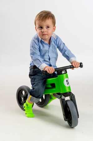 Teddies Funny Wheels Sport 2v1 zelené s gumovými koly