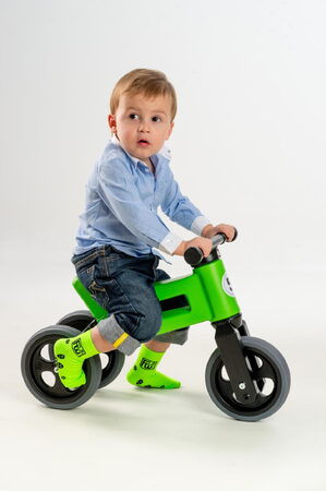 Teddies Funny Wheels Sport 2v1 zelené s gumovými koly