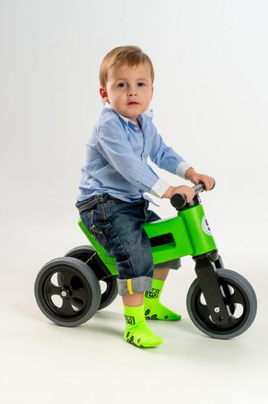 Teddies Funny Wheels Sport 2v1 zelené s gumovými koly