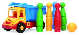 Auto multitruck s kuželkami plast 37cm asst 2 barvy v síťce 12m+ Wader