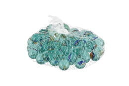 Kuličky cvrnkací skleněné cca 50ks 1,5cm v síťce