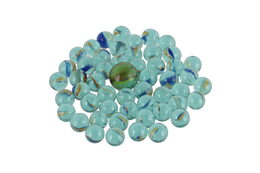 Kuličky cvrnkací skleněné cca 50ks 1,5cm v síťce