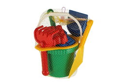 Lori 219 Kbelík sítko lopatka kupecká lopatka hrabičky plast v síťce 20x28x12cm 12m+