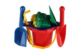 Lori 219 Kbelík sítko lopatka kupecká lopatka hrabičky plast v síťce 20x28x12cm 12m+