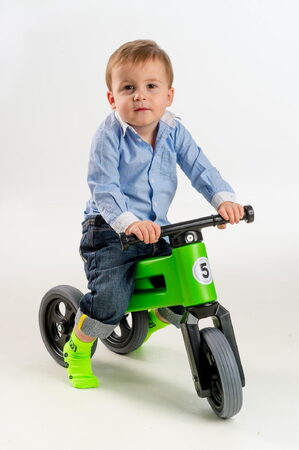 Teddies Funny Wheels Sport 2v1 zelené s gumovými koly v krabici