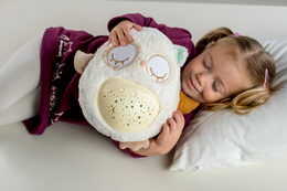 Teddies Sovička Usínáček plyš 25cm na baterie se světlem se zvukem