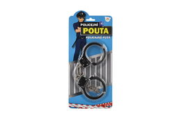 Teddies Pouta policejní kov 17cm s klíčem na kartě