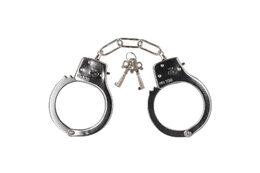 Teddies Pouta policejní kov 17cm s klíčem na kartě