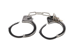 Teddies Pouta policejní kov 17cm s klíčem na kartě