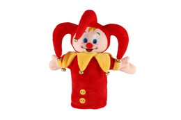 Teddies Kašpárek maňásek na ruku plyšový 27cm s rolničkami na kartě