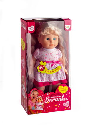 Teddies Panenka Barunka chodící a zpívající plast 42cm na baterie se zvukem 21x44x11cm