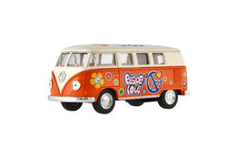 Teddies Autobus Kinsmart Volkswagen Classical kov 13 cm na zpětné natažení žluto/bílá