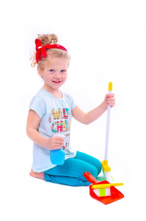 Teddies Uklízecí sada/uklízečka s doplňky plast 5ks na kartě 21,5x57,5x5cm