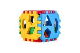 Teddies vkládačka kostka plast 12x12cm v síťce 12m+