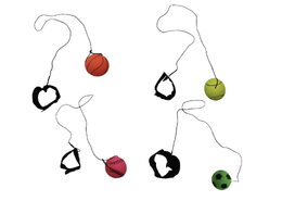 Míček vracející se gumový 6cm 4 barvy v síťce 24ks v boxu