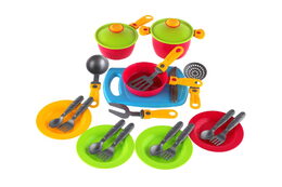 Sada nádobí s prkénkem plast v sáčku 20x12x12cm