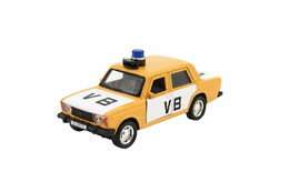 Teddies Policejní auto VB kov/plast 11,5cm na zpětné natažení na baterie se zvukem v krabičce 15x7x7cm