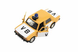 Teddies Policejní auto VB kov/plast 11,5cm na zpětné natažení na baterie se zvukem v krabičce 15x7x7cm