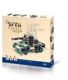 Stavebnice Seva Armáda Bojová vozidla plast 436 dílků v krabici 35x33x5cm