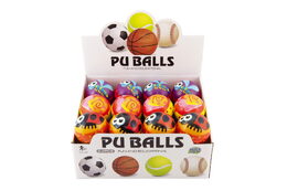 Míček zvířátka 7 cm pěna mix druhů v sáčku 24 ks v boxu