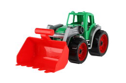 Rappa traktor plastový se lžicí plast na volný chod 2 barvy 17x37x17cm 12m+