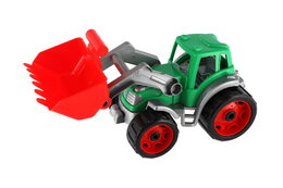 Rappa traktor plastový se lžicí plast na volný chod 2 barvy 17x37x17cm 12m+