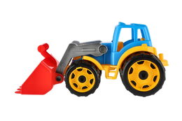 Rappa traktor plastový se lžicí plast na volný chod 2 barvy 17x37x17cm 12m+