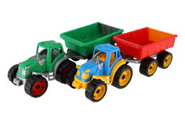 Teddies Traktor s vlekem plast 53cm na volný chod