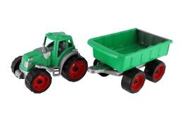 Teddies Traktor s vlekem plast 53cm na volný chod