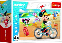 Minipuzzle 54 dílků Mickey Mouse Disney/ Den s přáteli 4 druhy v krabičce 9x6,5x4cm 40ks v boxu