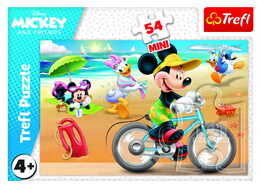 Minipuzzle 54 dílků Mickey Mouse Disney/ Den s přáteli 4 druhy v krabičce 9x6,5x4cm 40ks v boxu