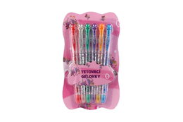 Gelové pero tetovací 6 ks plast + šablony na kartě 10x18x1cm