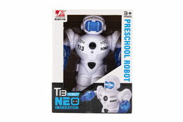 Teddies Robot jezdící plast 26cm EN mluvící na baterie se světlem se zvukem v krabici 22x28x11cm