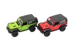Auto Kinsmart Jeep Wrangler 2018 pevná střecha 1:34 12,5cm kov 4 barvy na zpětné nat. 12ks v boxu
