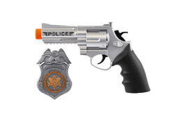 Teddies policejní pistole klapací 20 cm v pouzdru s odznakem plast na kartě