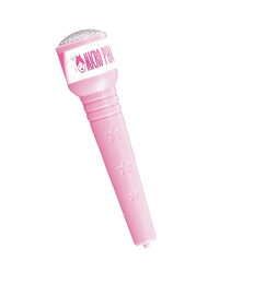 Mikrofon karaoke růžový plast na baterie se světlem v krabici 17x34x7cm