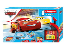 Autodráha Carrera First Auta/Cars 2,4m plast + 2 auta na baterie v krabici 50x30x8cm